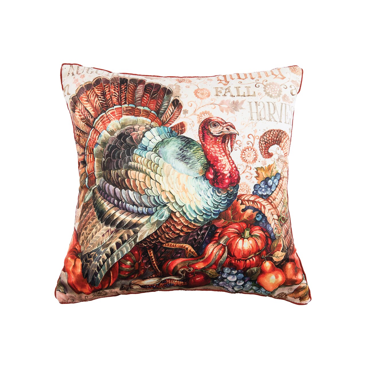 18&#x22; x 18&#x22; Traditional Thanksgiving Turkey Throw Pillow